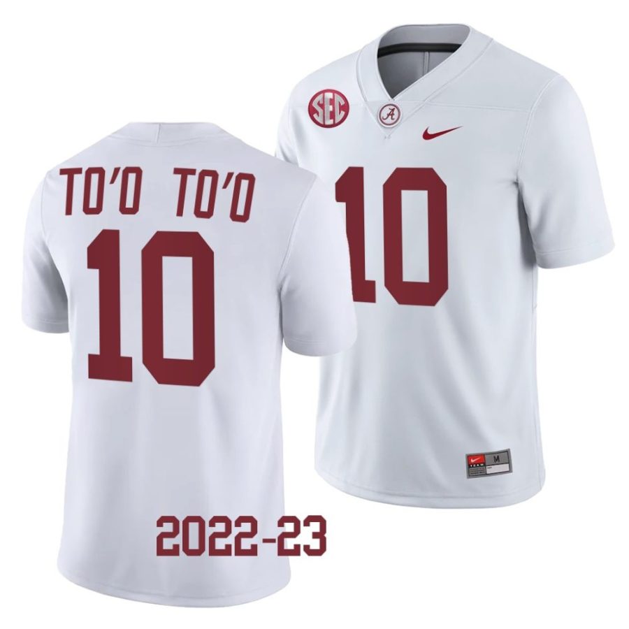 2022 23 alabama crimson tide henry to'o to'o white college football jersey scaled