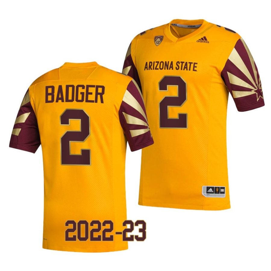 2022 23 arizona state sun devils elijhah badger gold reverse retro football jersey scaled