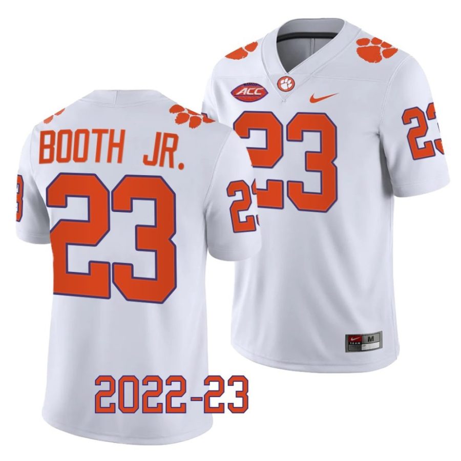 2022 23 clemson tigers andrew booth jr. white college football game jersey scaled