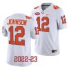 2022 23 clemson tigers hunter johnson white college football game jersey scaled