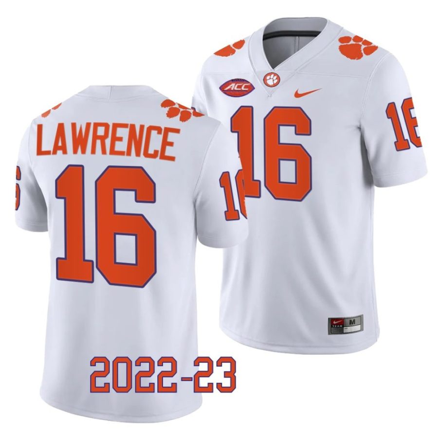 2022 23 clemson tigers trevor lawrence white college football game jersey scaled