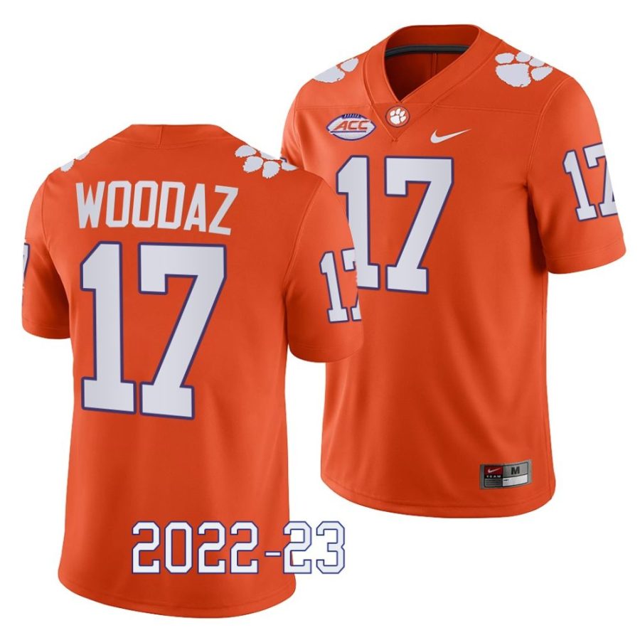 2022 23 clemson tigers wade woodaz orange game college football jersey scaled