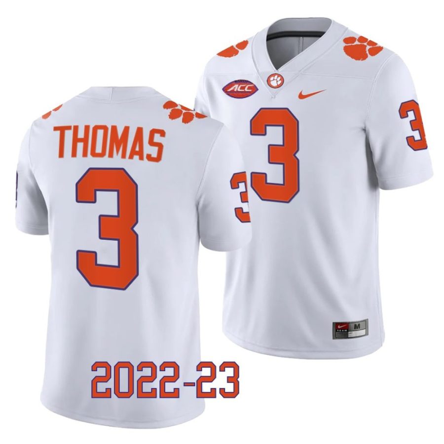 2022 23 clemson tigers xavier thomas white college football game jersey scaled