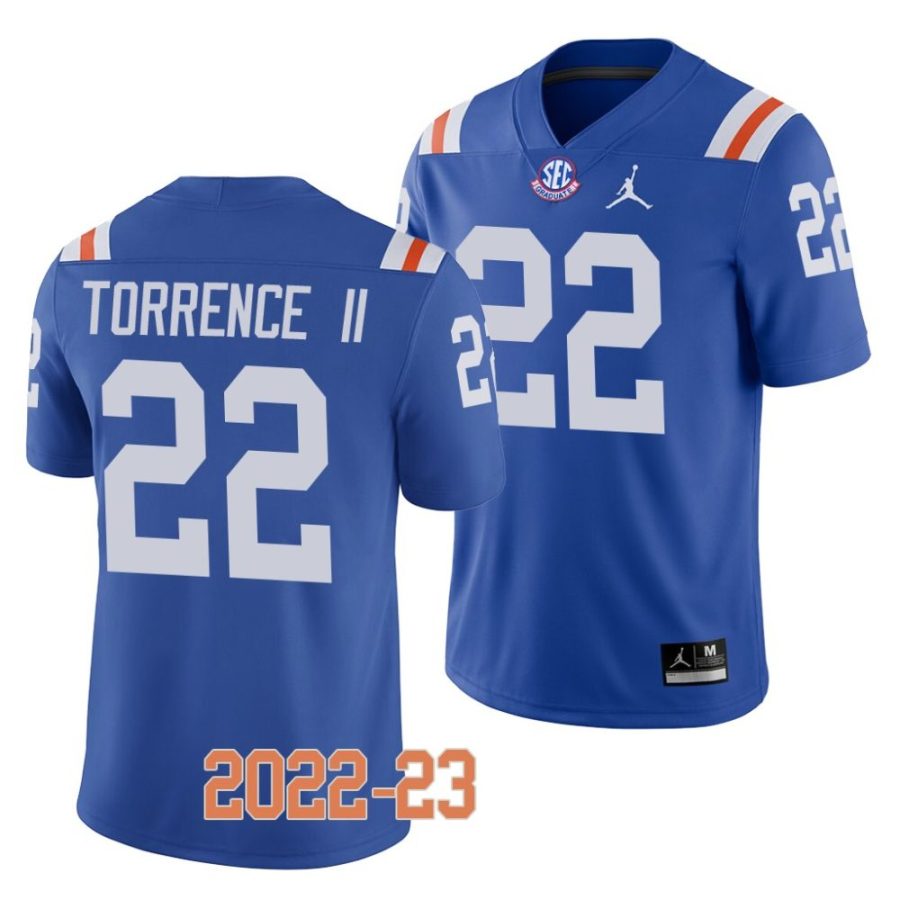 2022 23 florida gators rashad torrence ii blue college football throwback jersey scaled