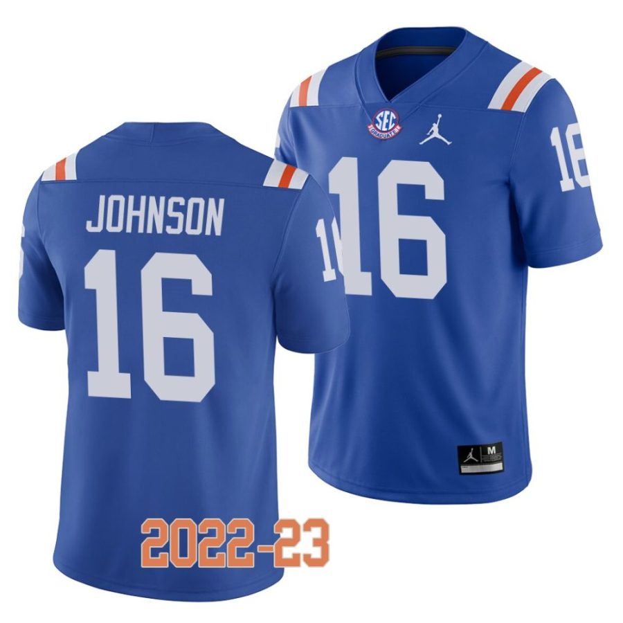 2022 23 florida gators tre'vez johnson blue college football throwback jersey scaled