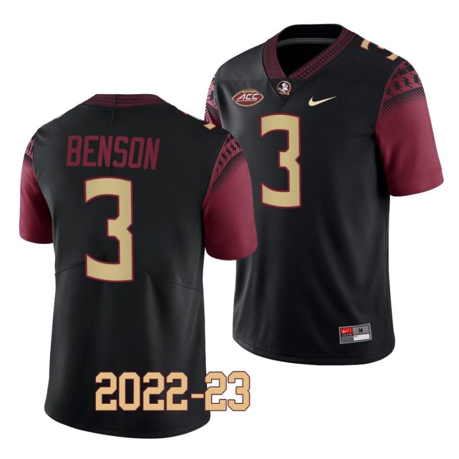 2022 23 florida state seminoles trey benson black college football replica jersey scaled