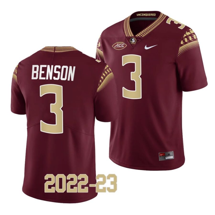 2022 23 florida state seminoles trey benson garnet college football replica jersey scaled