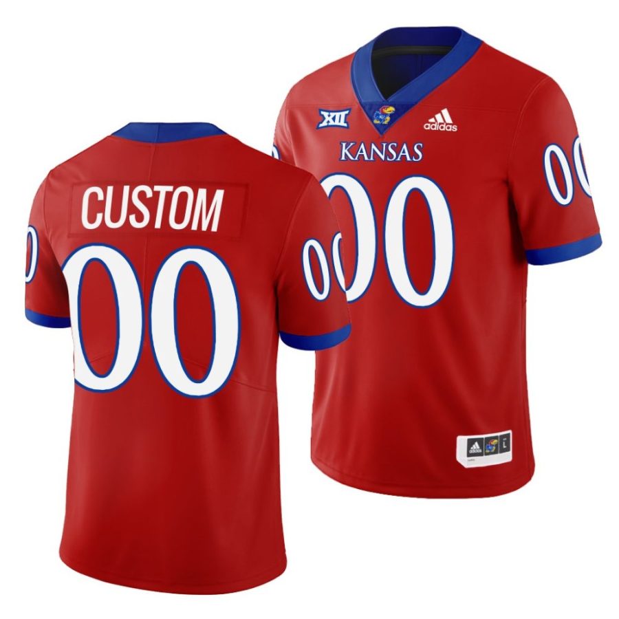 2022 23 kansas jayhawks custom red college football jersey scaled