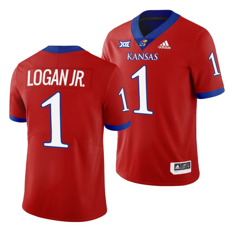 2022 23 kansas jayhawks kenny logan jr. red college football jersey scaled