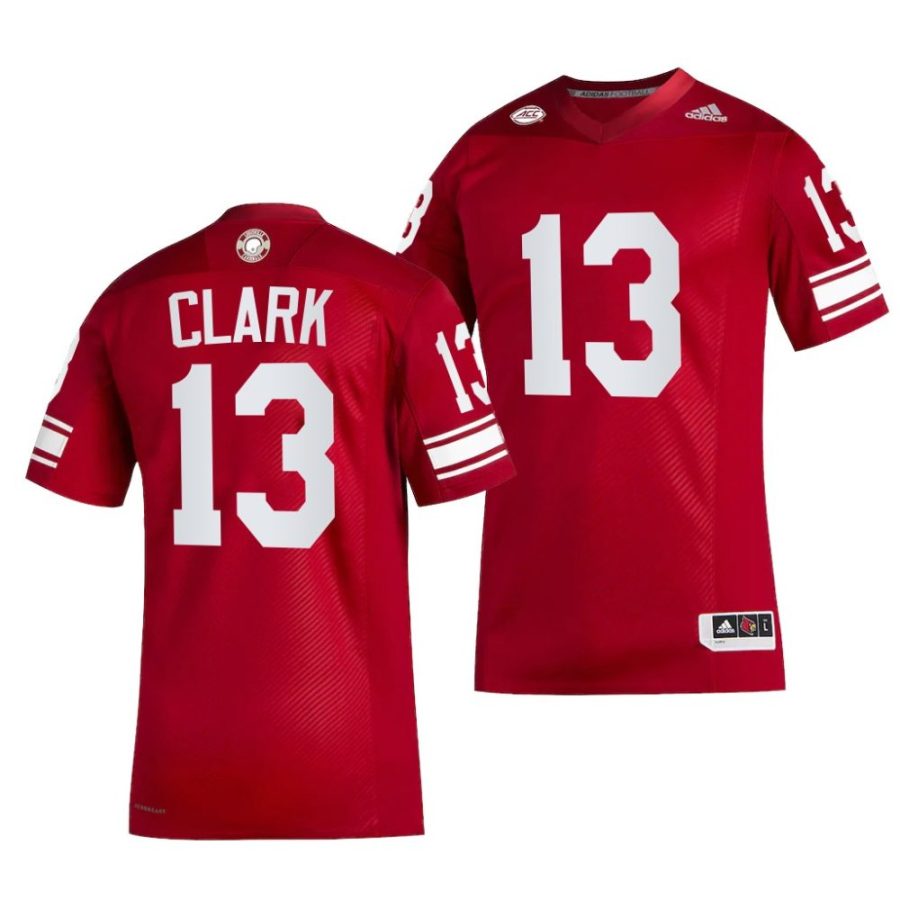 2022 23 louisville cardinals kei'trel clark red premier strategy football jersey scaled