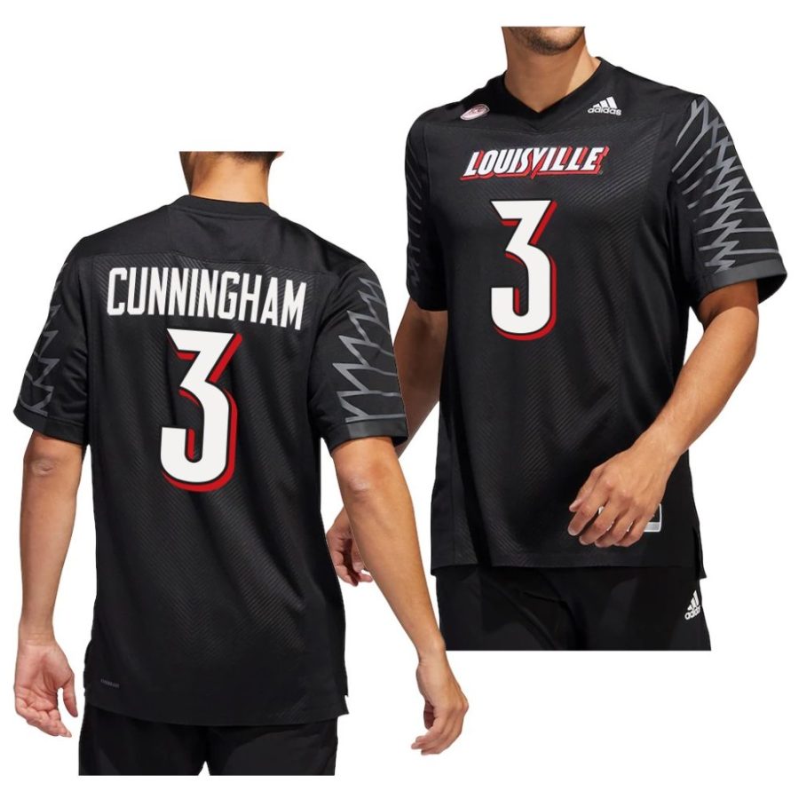 2022 23 louisville cardinals malik cunningham black premier football jersey scaled