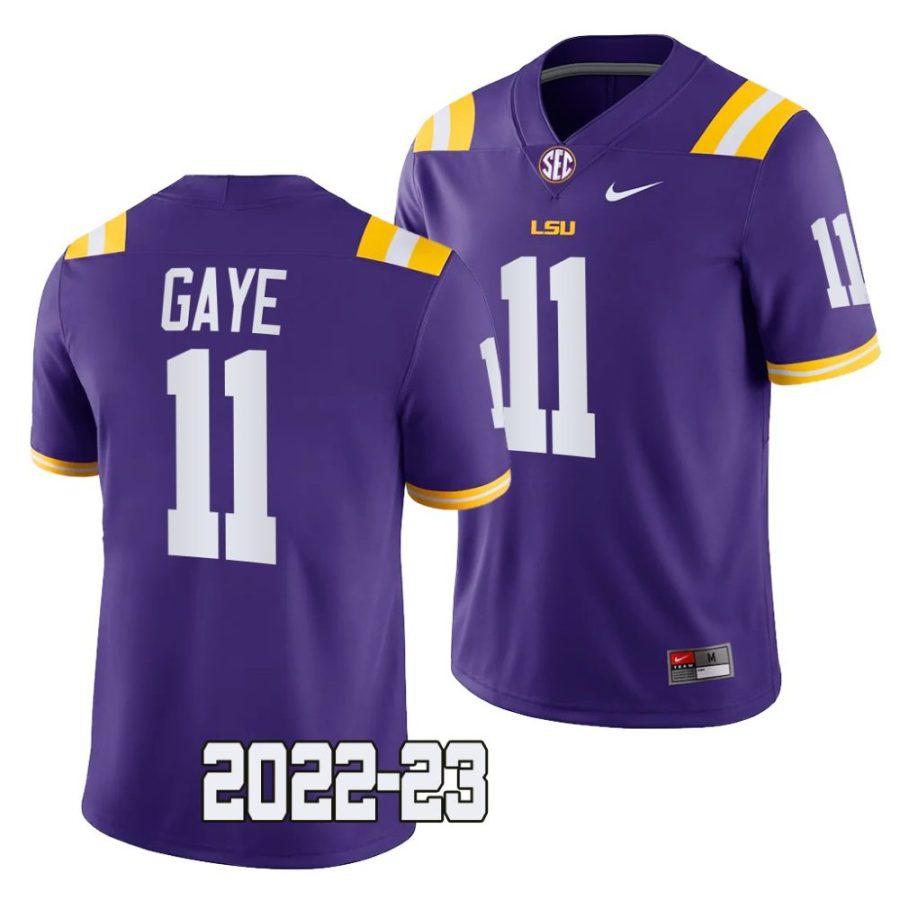 2022 23 lsu tigers ali gaye purple college football game jersey scaled