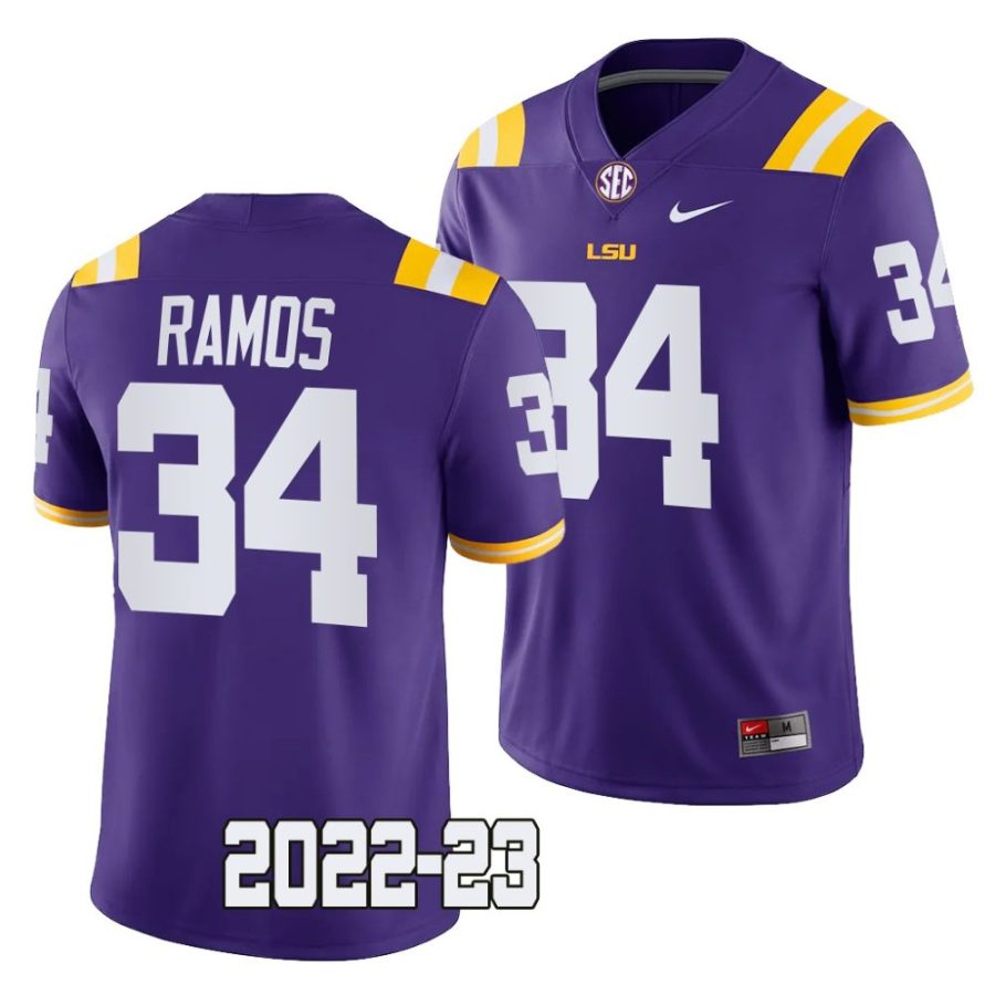 2022 23 lsu tigers damian ramos purple college football game jersey scaled