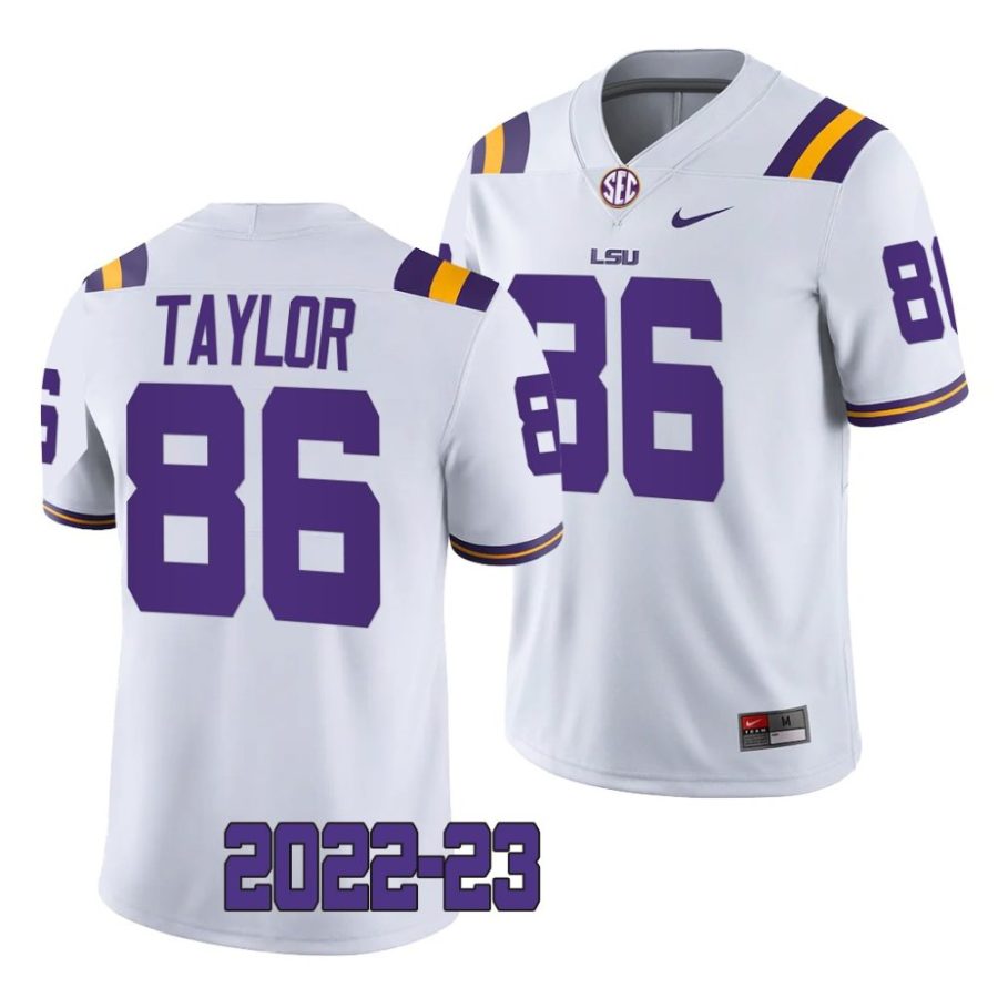 2022 23 lsu tigers mason taylor white college football game jersey scaled