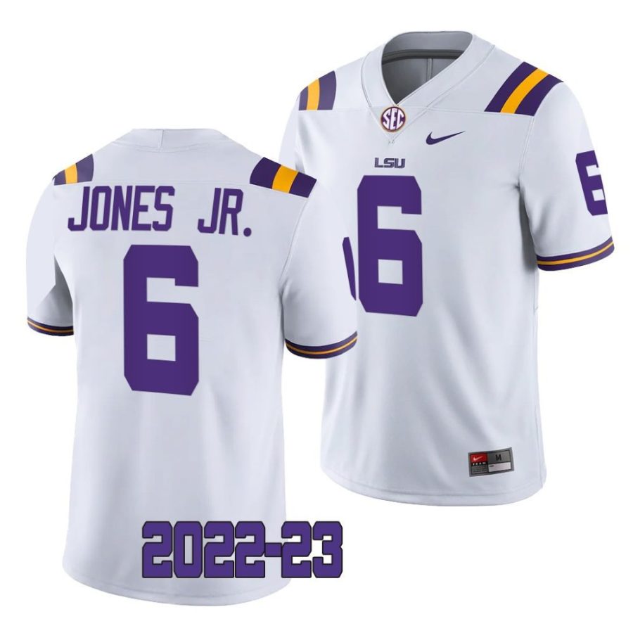 2022 23 lsu tigers mike jones jr. white college football game jersey scaled