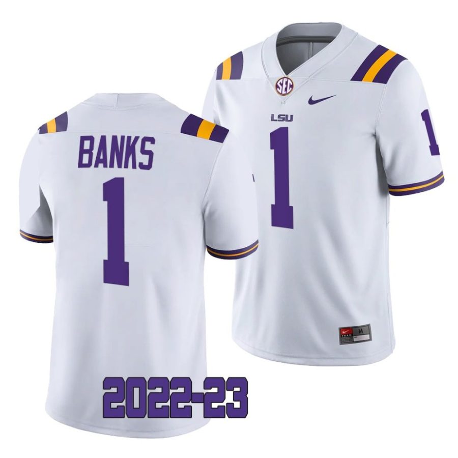 2022 23 lsu tigers sevyn banks white college football game jersey scaled