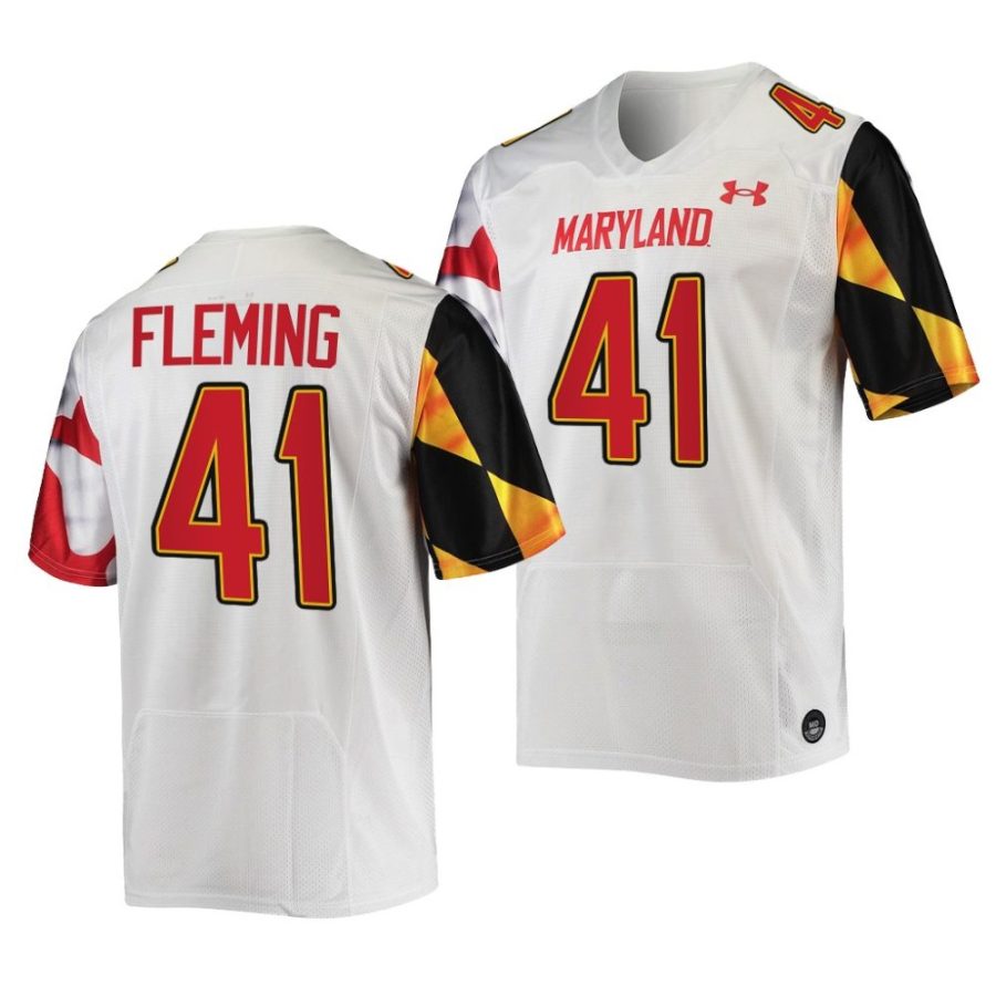 2022 23 maryland terrapins rex fleming white college football replica jersey scaled