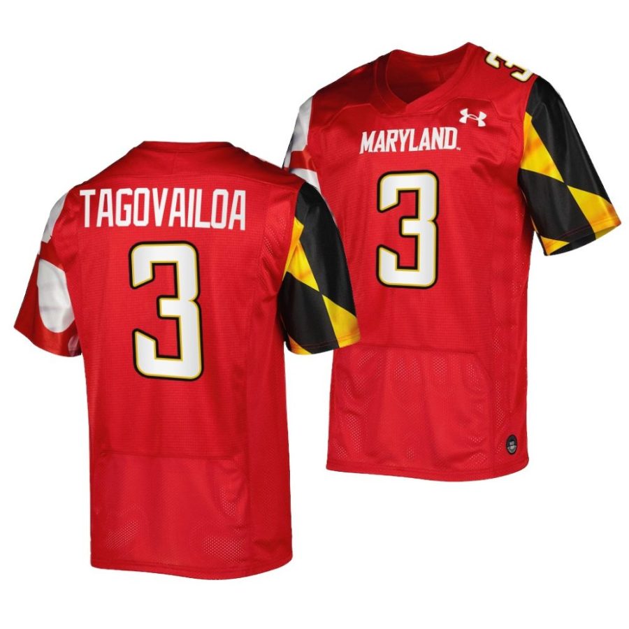 2022 23 maryland terrapins taulia tagovailoa red college football replica jersey scaled