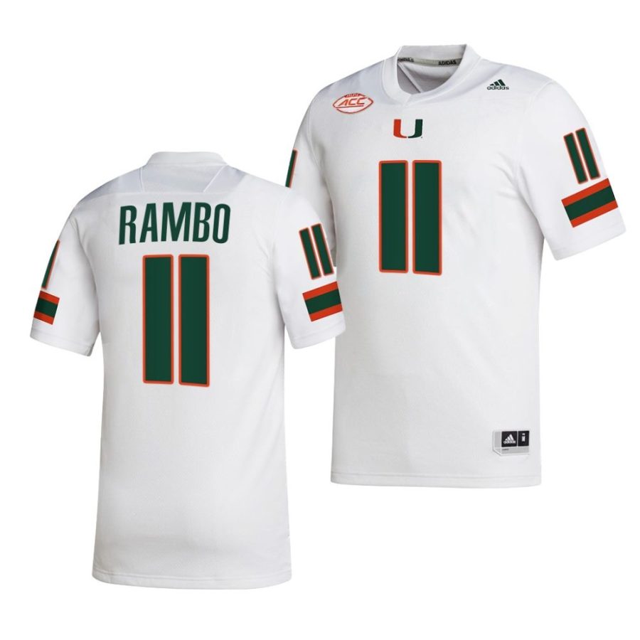 2022 23 miami hurricanes charleston rambo white college football nil replica jersey scaled