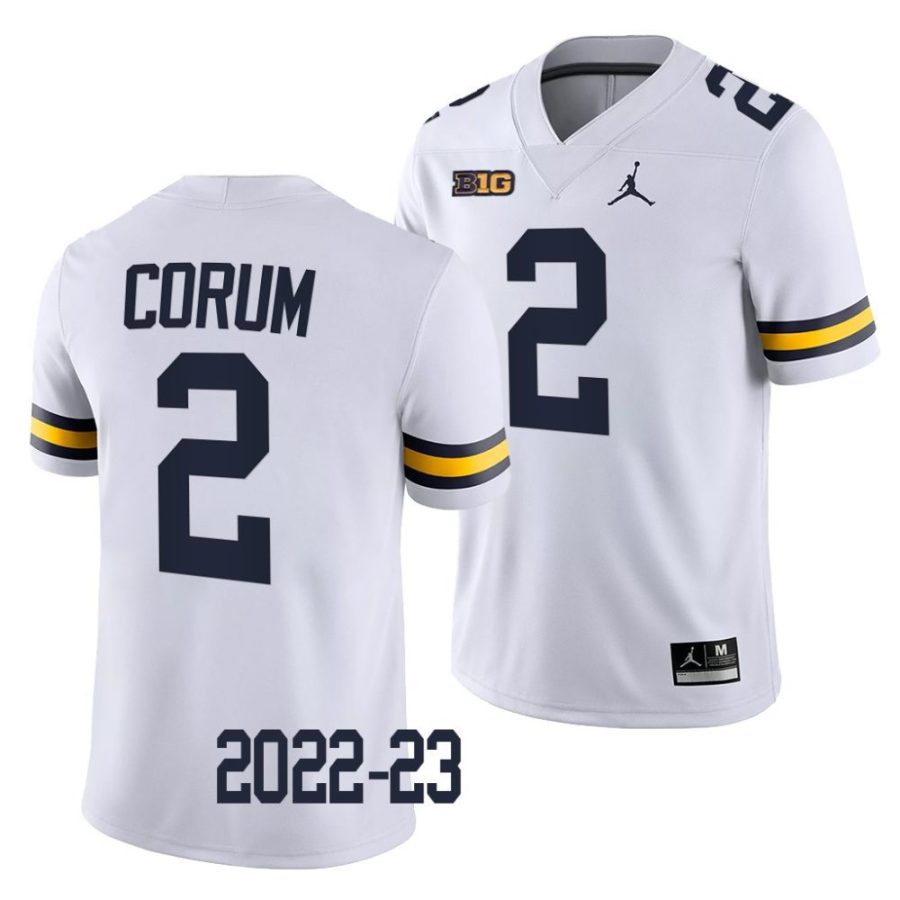 2022 23 michigan wolverines blake corum white college football game jersey scaled