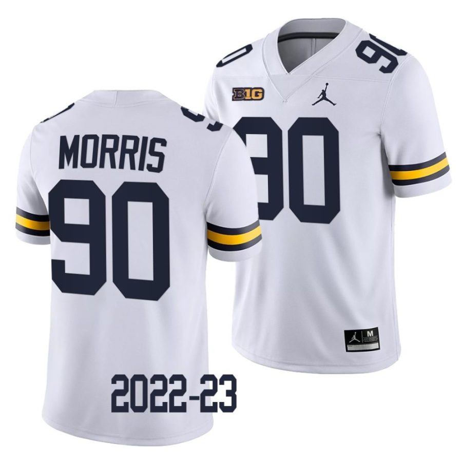 2022 23 michigan wolverines mike morris white college football game jersey scaled