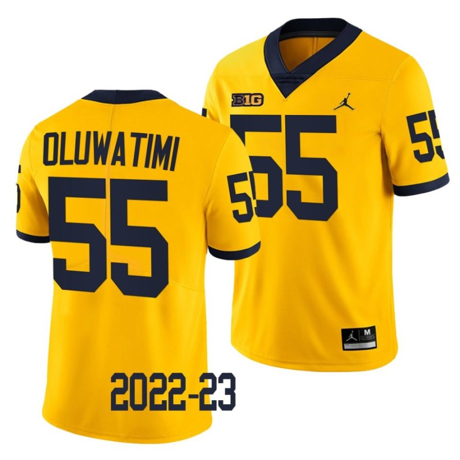 2022 23 michigan wolverines olusegun oluwatimi maize college football limited jersey scaled