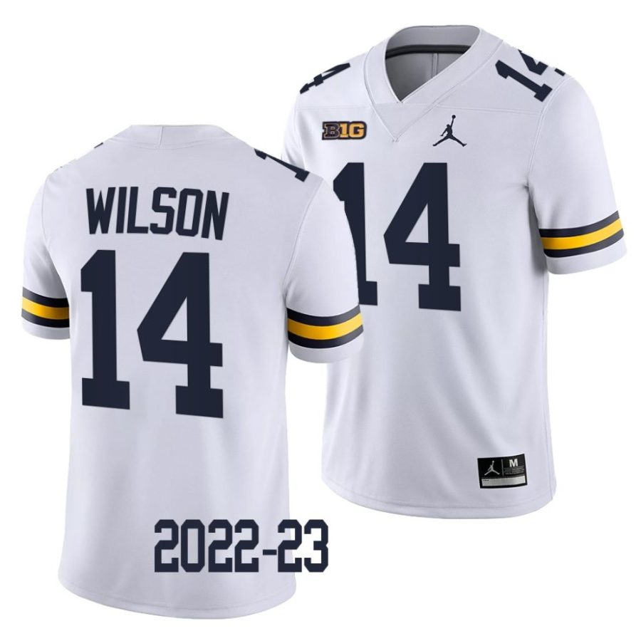 2022 23 michigan wolverines roman wilson white college football game jersey scaled