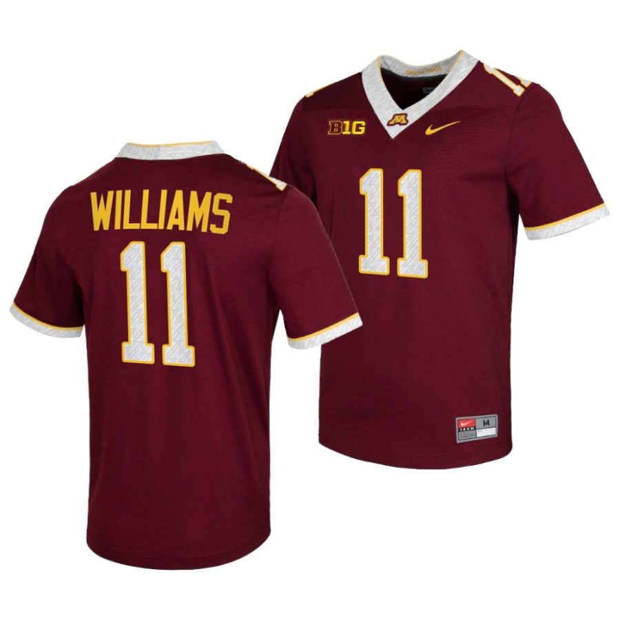 2022 23 minnesota golden gophers devon williams maroon untouchable game football jersey scaled