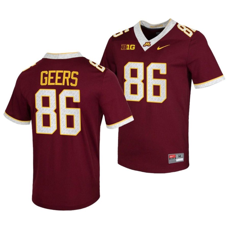 2022 23 minnesota golden gophers jameson geers maroon untouchable game football jersey scaled