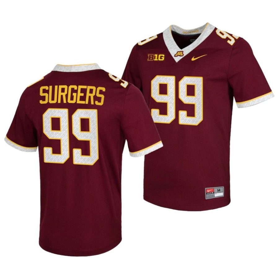 2022 23 minnesota golden gophers lorenza surgers maroon untouchable game football jersey scaled