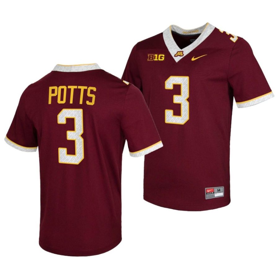 2022 23 minnesota golden gophers trey potts maroon untouchable game football jersey scaled