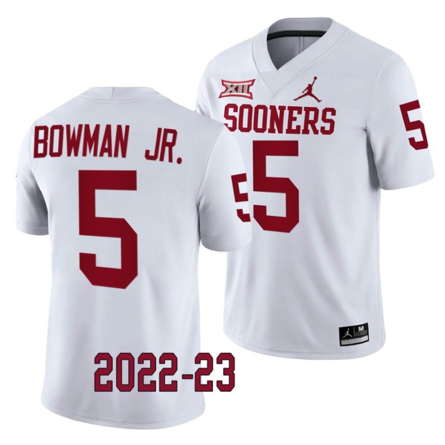 2022 23 oklahoma sooners billy bowman jr. white college football game jersey scaled