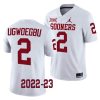 2022 23 oklahoma sooners david ugwoegbu white college football game jersey scaled