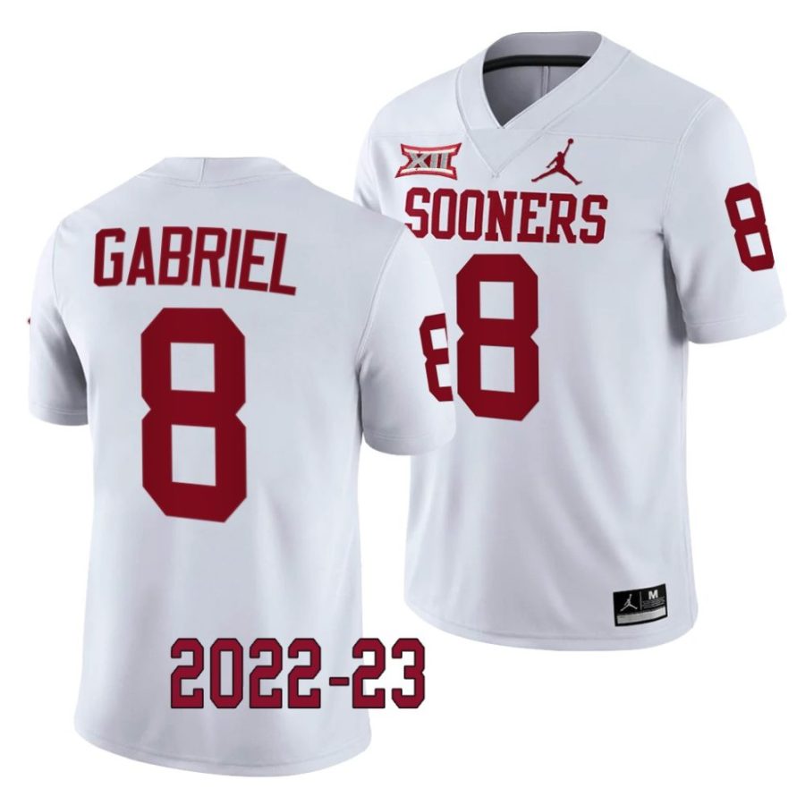 2022 23 oklahoma sooners dillon gabriel white college football game jersey scaled