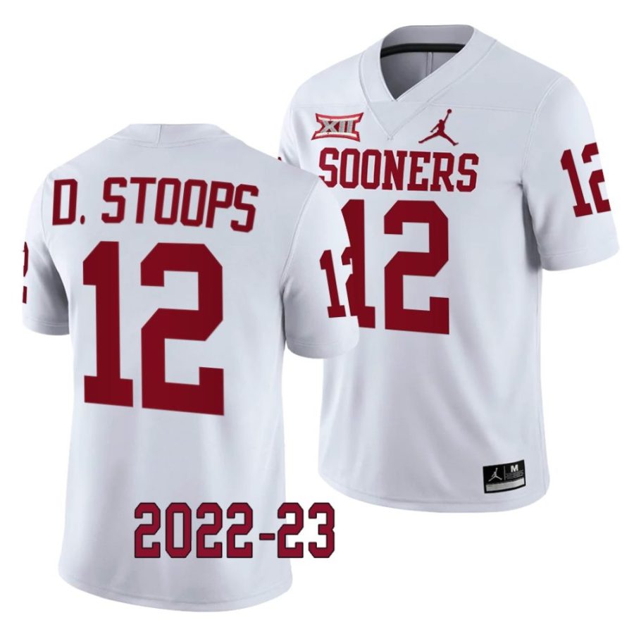 2022 23 oklahoma sooners drake stoops white college football game jersey scaled