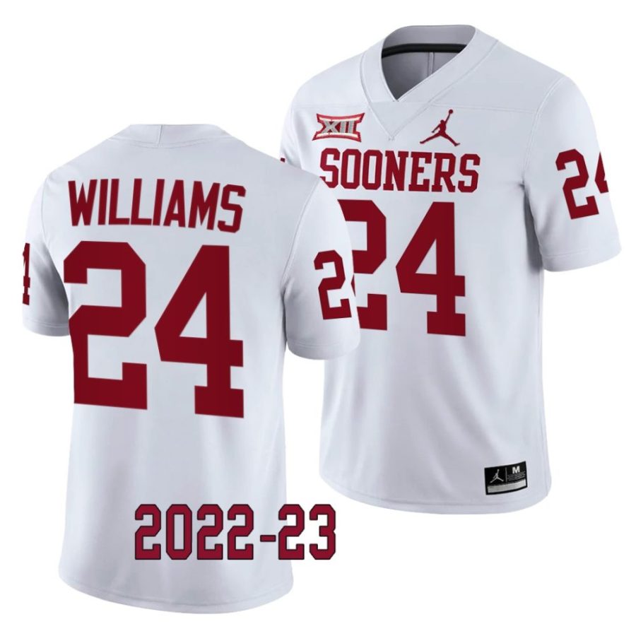 2022 23 oklahoma sooners gentry williams white college football game jersey scaled