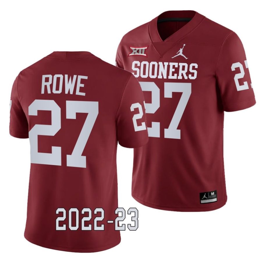 2022 23 oklahoma sooners jayden rowe crimson college football game jersey scaled