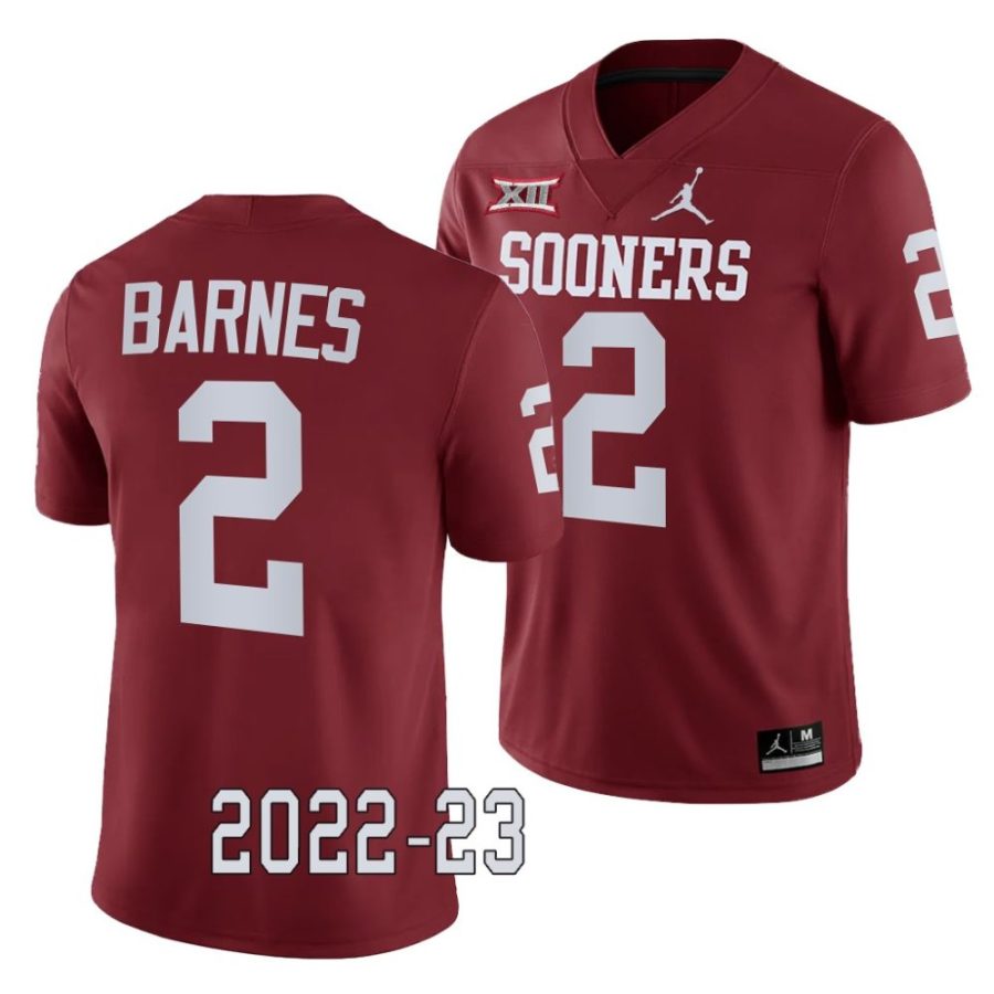 2022 23 oklahoma sooners jovantae barnes crimson college football game jersey scaled