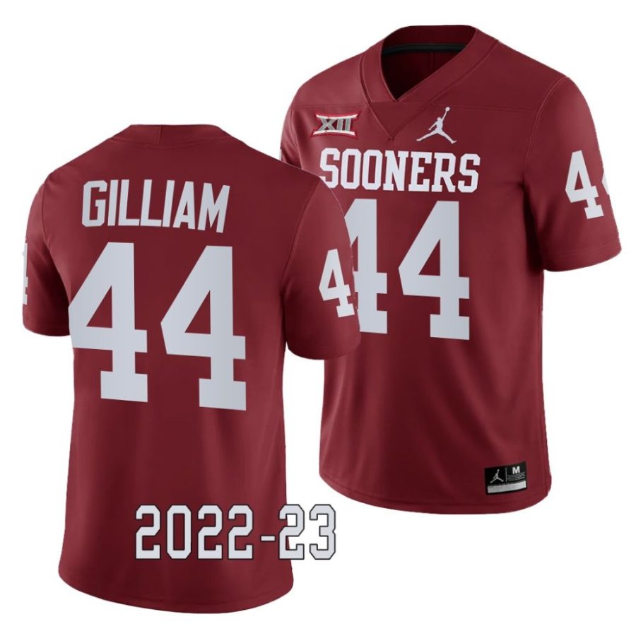 2022 23 oklahoma sooners kelvin gilliam crimson college football game jersey scaled
