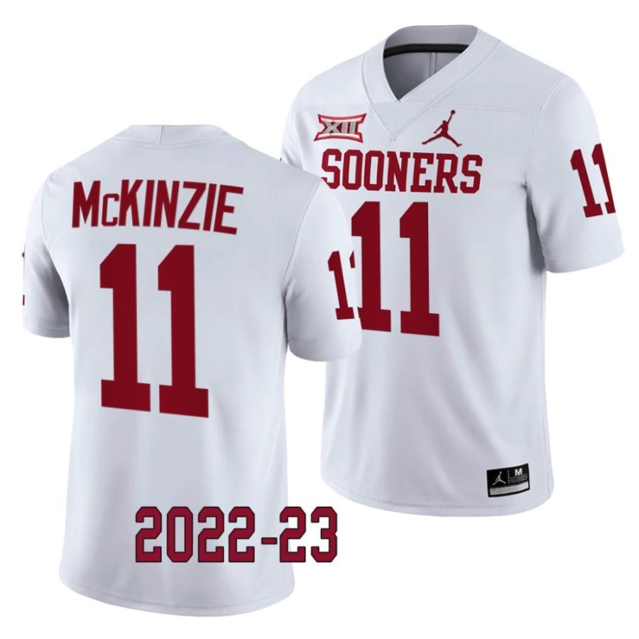 2022 23 oklahoma sooners kobie mckinzie white college football game jersey scaled