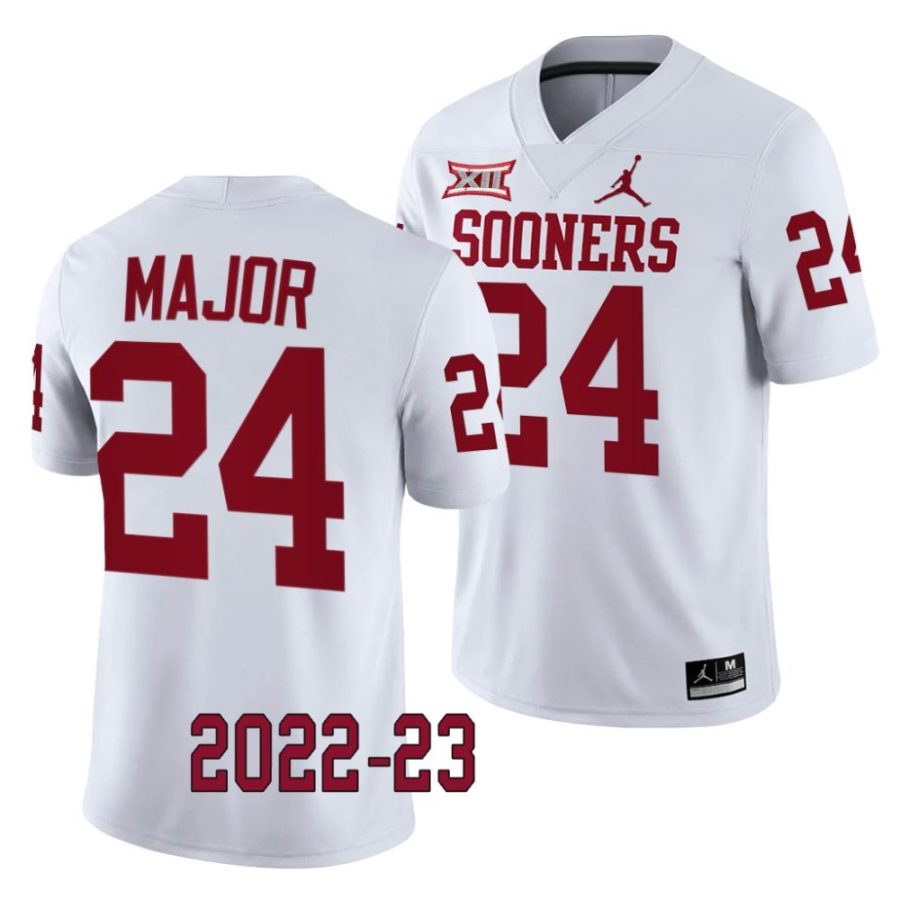 2022 23 oklahoma sooners marcus major white college football game jersey scaled