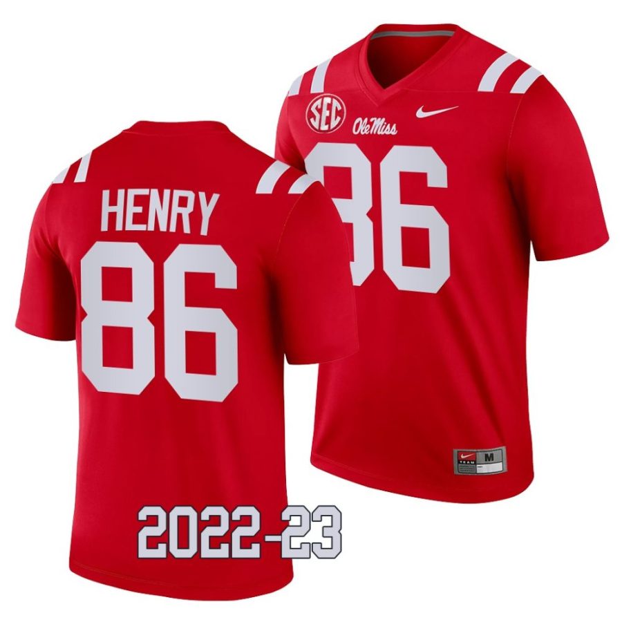 2022 23 ole miss rebels jj henry red college football legend jersey scaled