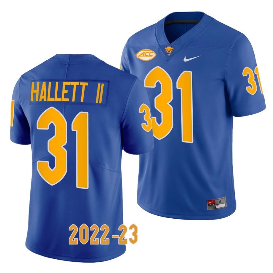 2022 23 pitt panthers erick hallett ii royal limited football jersey scaled