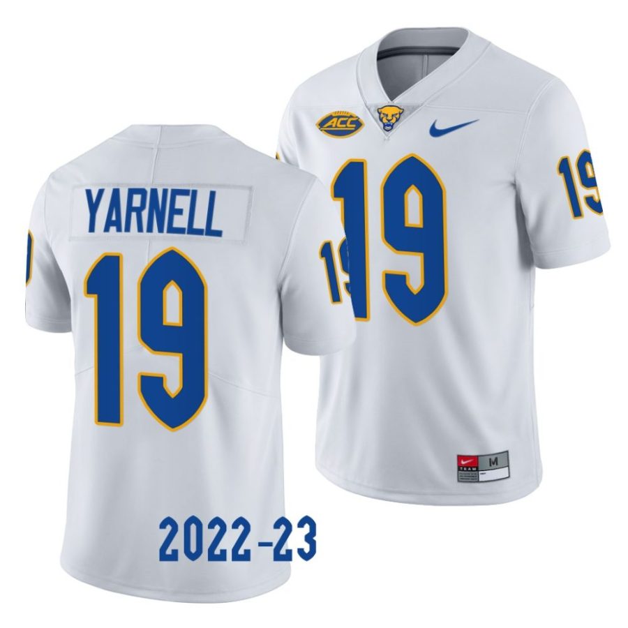 2022 23 pitt panthers nate yarnell white limited football jersey scaled