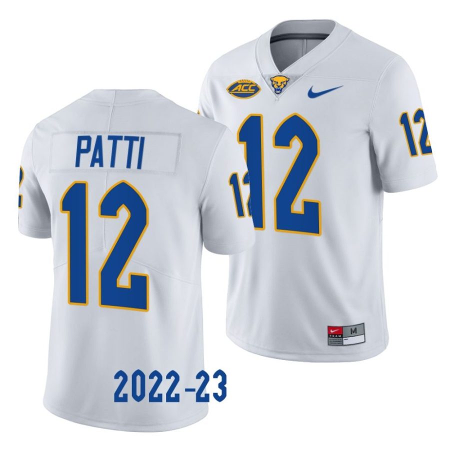 2022 23 pitt panthers nick patti white limited football jersey scaled