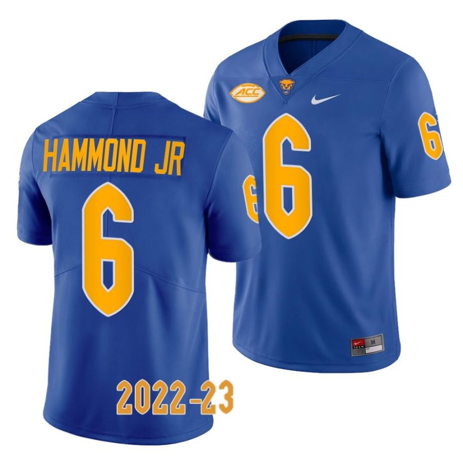 2022 23 pitt panthers rodney hammond jr royal limited football jersey scaled
