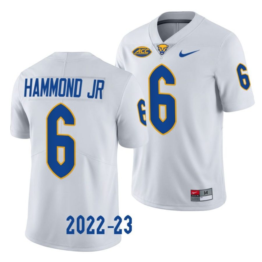 2022 23 pitt panthers rodney hammond jr white limited football jersey scaled