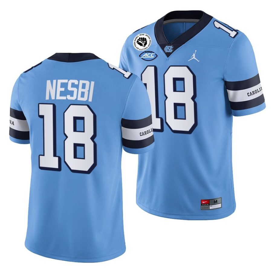 2022 23 tar heels bryson nesbi blue college football jersey scaled