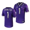 2022 23 tcu horned frogs quentin johnston purple untouchable game football jersey scaled