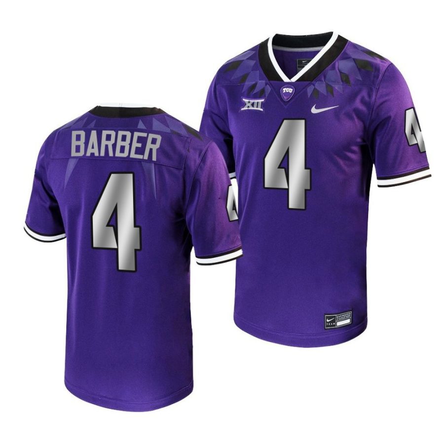 2022 23 tcu horned frogs taye barber purple untouchable game football jersey scaled